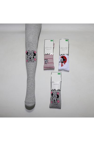 ekinoks socks Лилави памучни чорапи с шарка на Мики Маус (един е на цената)