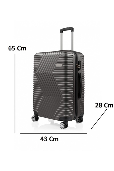 ATHLETIC Orta Boy Valiz Orta Boy Bavul Şifreli Tekerlekli Çekmeli Valiz Sert Valiz 65Cm