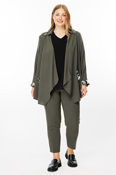 Moda İlgi Modailgi  Leopar Detaylı İkili Takım Haki