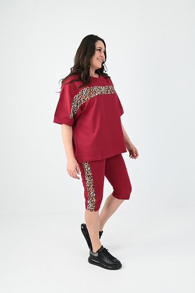 Koza Butik Σετ φόρμας με χαμηλό μανίκι Garnish Plus Size 9939