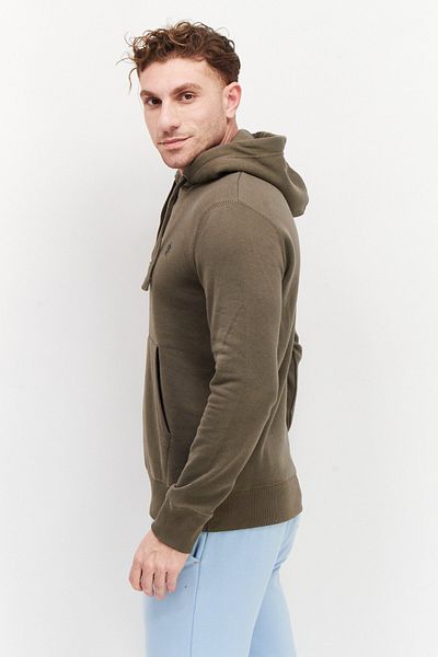 French Connection Men Hooded Long Sleeves Embroidered Logo Sweatshirts, Khaki