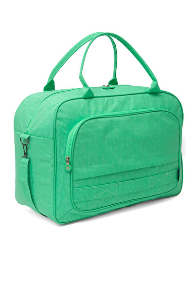 KAFF Yeşil Renk Krinkıl Kumaş 00816 Unisex Önü Cepli Suya Dayanıklı Omuz Askılı El Spor Seyahat Çantası