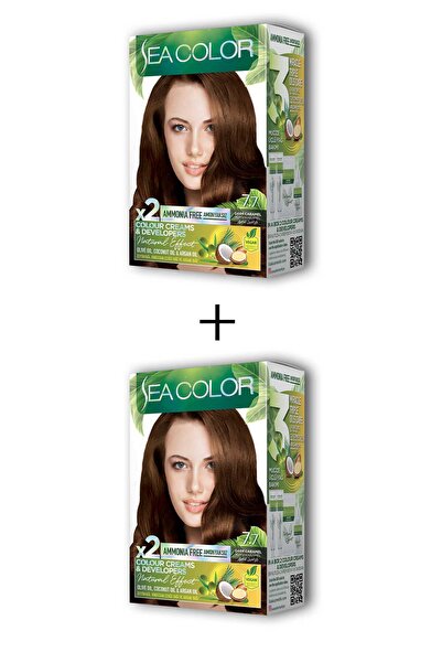Sea Color 2x2 Tüp Krem Saç Boyası Seti Koyu Karamel No:7.7