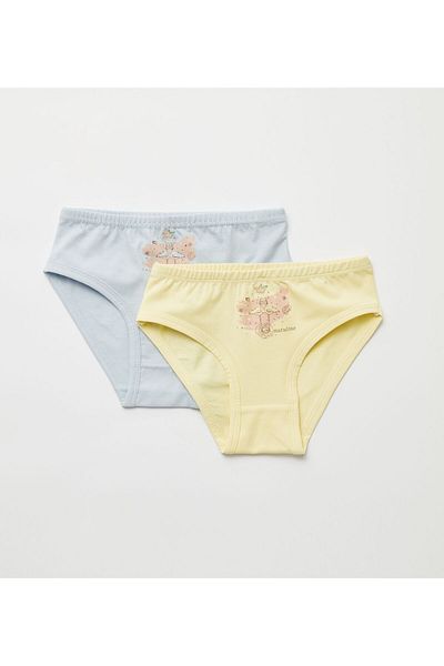 natuline Girl's Swan Lycra Organic Cotton Panties - Pack of 4 5806-4