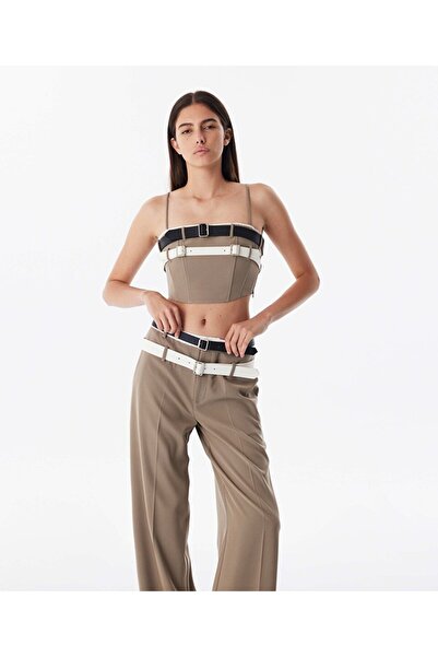 Twist KEMER AKSESUARLI CROP BLUZ