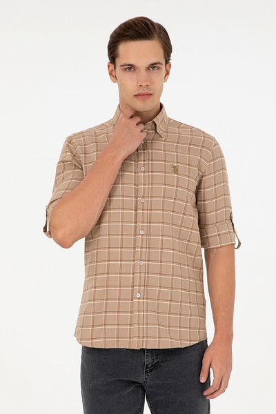 U.S. Polo Assn. Men's Sand Long Sleeve Shirt 50296615 -Vr085