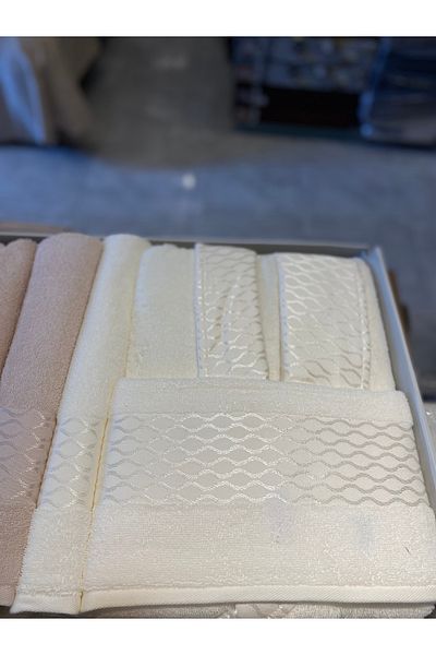 Özdilek Βαμβακερό Σετ Μπουρνούζι Elissa Cream-Stone Οικογενειακό Σετ