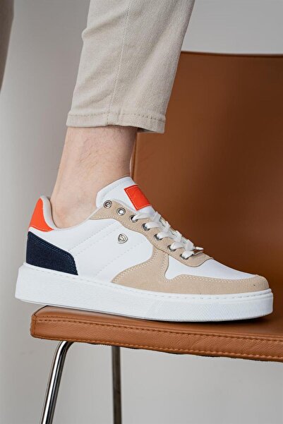 L.A Polo Ανδρικά casual παπούτσια 309 White Ice Orange Χρώμα Λευκή σόλα