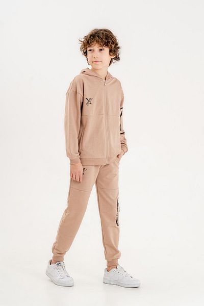 Mışıl Kids Best Team Printed Hooded Sleeve Leg Zipper Detailed Bottom Top Boy's Tracksuit Set