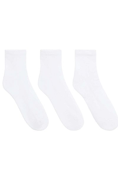 Oysho 3 pairs of cotton blend quarter sports socks