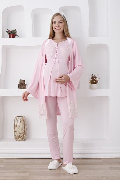 Starpink Set pijamale și rochie de maternitate/maternitate cu nasturi / Sezonul de toamnă și iarnă