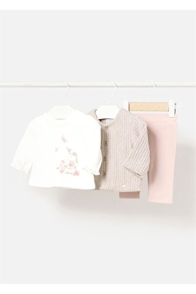 MAYORAL طقم أرنب بناتي بيج مكون من 3 قطع - 2702