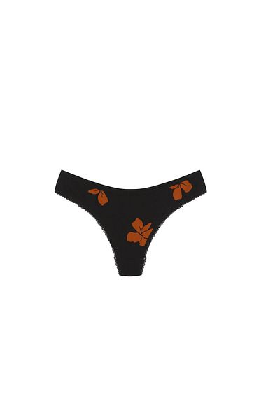 Akbeniz Set de 3 chiloți tangi din bumbac negru - 40253