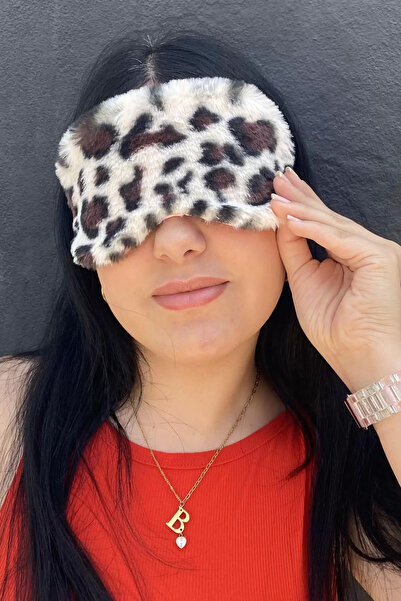 Genel Markalar Krem Renk Leopar Figürlü Uyku Bandı