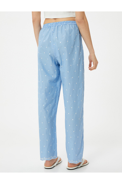 Koton Hímzés részletes pamut pizsama alsó rész - lapos láb és rugalmas derék