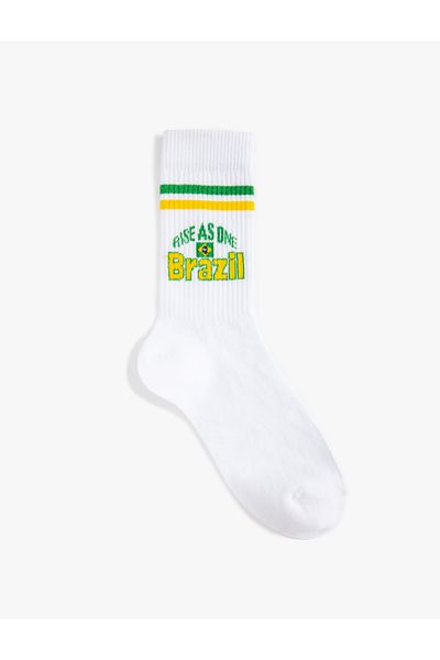 Koton Socket pentru șosete de colegiu amestecat din bumbac - cu model slogan