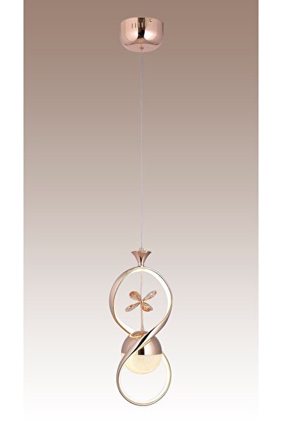 HİRALUCE Infinity 3 Renk Kumandalı Ve Dimmerli Gold ( Sarı Beyaz Ve Gün Işığı ) Kristal Taşlı Led Avize