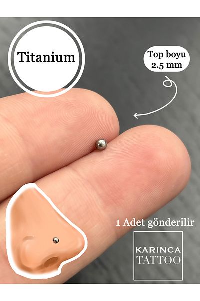 Karınca Piercing Titanium Piercing - Straight Nose, Nostril Does Not Allergy, Ant Tattoo