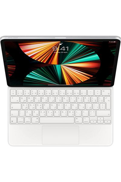 Apple لوحة مفاتيح سحرية لجهاز آيباد برو 12.9 بوصة (الجيل الخامس) - عربية - بيضاء