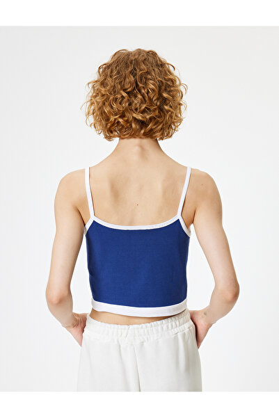 Koton Crop Atlet Askılı Baskılı Slim Fit Kare Yaka