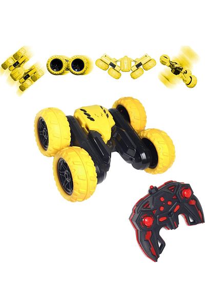 FUNFY EL2004 Racing Stunt RC Toy Car| Yellow | Shockproof & Rechargeable Battery | For Kids, Adults