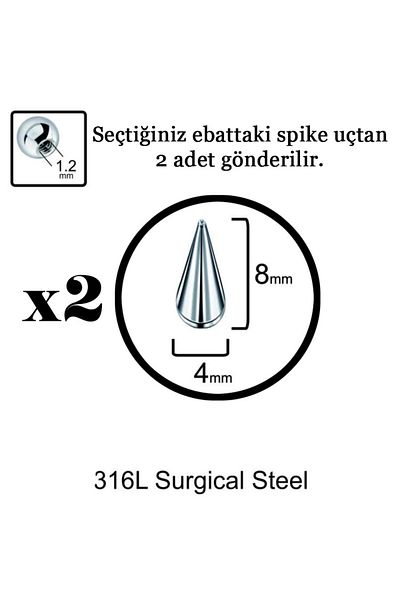 Karınca Piercing كرة ثقب فولاذية جراحية بطرف ثقب سبايك (2 قطعة)