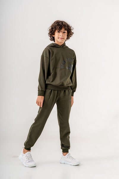 Mışıl Kids Boys' Tracksuit SEt - NEW YORK CITY PrintEd, Kangaroo PockEt DEtail, HoodEd
