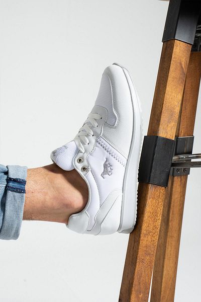 L.A Polo 211 White Ice Color Lace-up Casual Men's Sneakers