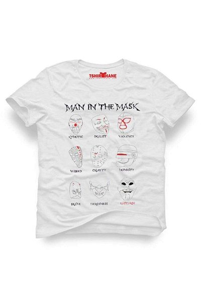 Tshirthane Μάσκες Αστεία εμπριμέ ανδρική μπλούζα με λεπτή εφαρμογή