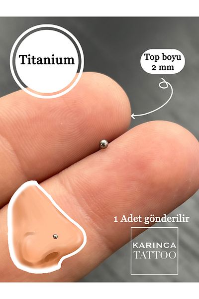 Karınca Piercing Titanium Piercing - Straight Nose, Nostril Does Not Allergy, Ant Tattoo