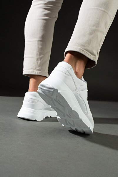 L.A Polo Yüksek Tabanlı Rahat Beyaz Erkek Günlük Sneaker