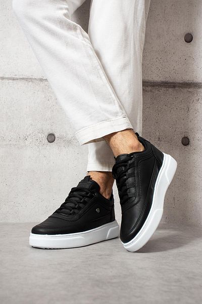 L.A Polo Comfortable Fit Black and White Men's Casual Sneaker