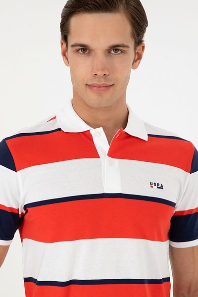 U.S. Polo Assn. Men's Regular Fit Polo Neck Red T-Shirt 50282023 -Vr030