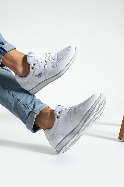 L.A Polo 211 White Ice Color Lace-up Casual Men's Sneakers