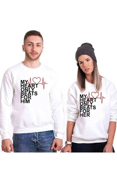 Tshirthane My Heart Lover Combos Sweatshirt Couple Combination