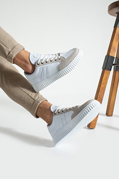 L.A Polo 509 White Ice Color White Sole Lace Up Casual Men's Sports Shoes