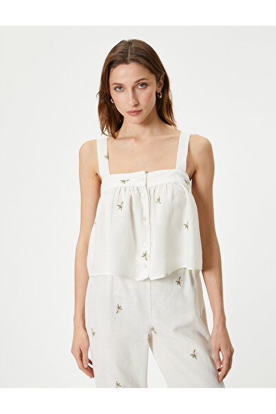 Koton İnce Askılı Çiçekli Baskılı Atlet