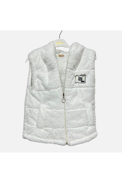 Kamex White Plush Vest - Lined and Fiber