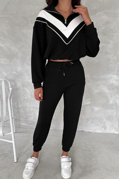 FEMELLE Women's Black Modal Fabric Bottom-Top Set