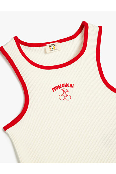 Koton Crop Atlet Kiraz Baskılı Bisiklet Yaka Pamuklu