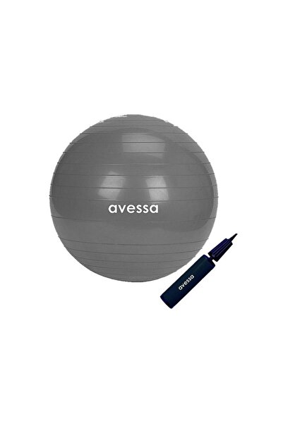 AVESSA Pilates Topu 65 Cm Gri Pompalı