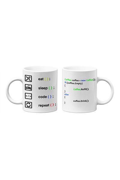 qoeuyl boutique Software Engineer Themed Fun Gift Double White Ceramic Coffee Cup Set