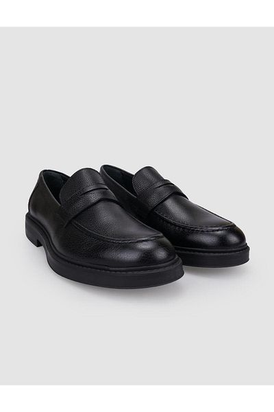 Cabani 100% Genuine Leather Men's Loafer with Black Belt Detail