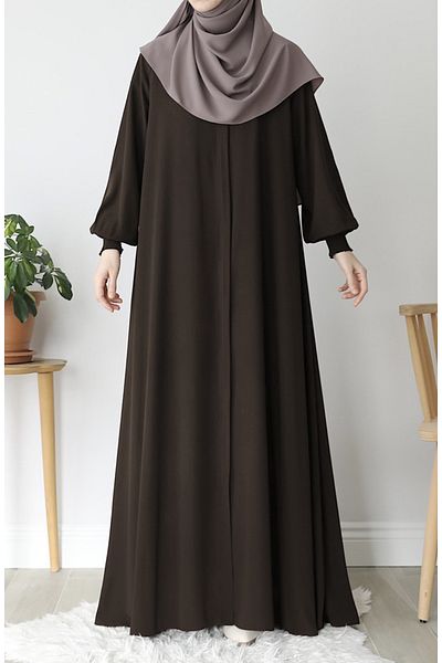 suhneva Dark Brown Asel Mevlana Flared Ferace