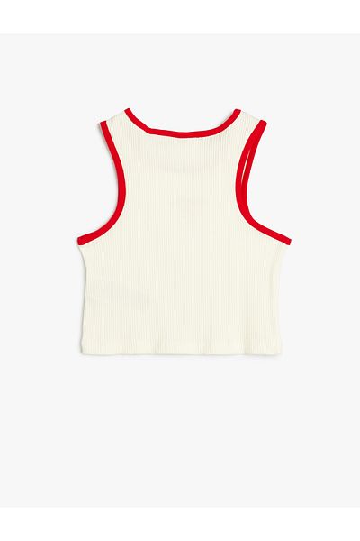 Koton Kurzes Tanktop aus Baumwolle mit Rundhalsausschnitt – Kirschen-Print