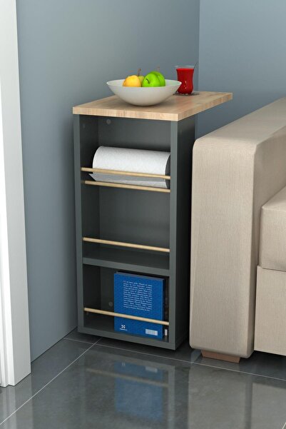 willhome Tekerlekli Yan Sehpa Rulo Havlu Takılabilir Koltuk Sehpası C Sehpa Z...