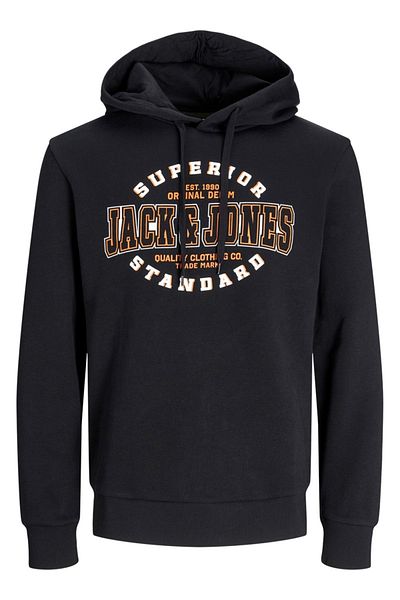 Jack & Jones Черен мъжки суитшърт - Jjelogo Sweat Hood, 2 цвята, 24/25 Noos