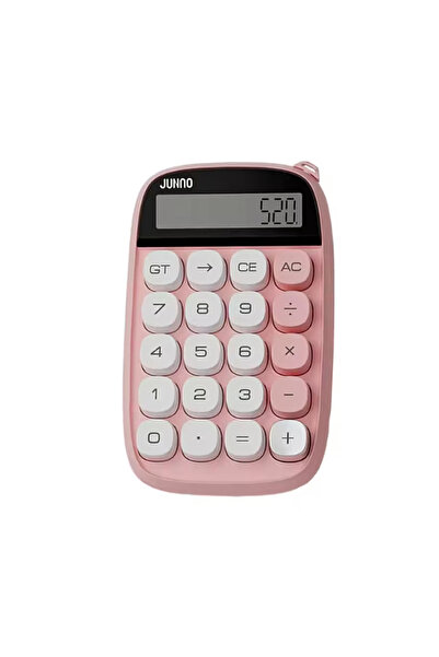 Microcase Mekanik Klavye Görünümlü LCD Ekran 20 Tuş Küçük Boy Hesap Makinesi Pembe AL4581