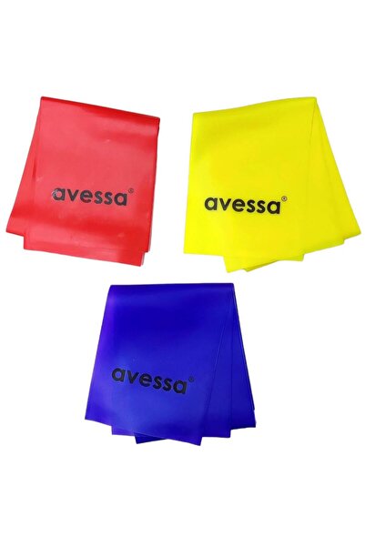 AVESSA Ce-500 Set Latex Pilates Lastiği Egzersiz Lastiği 3lü