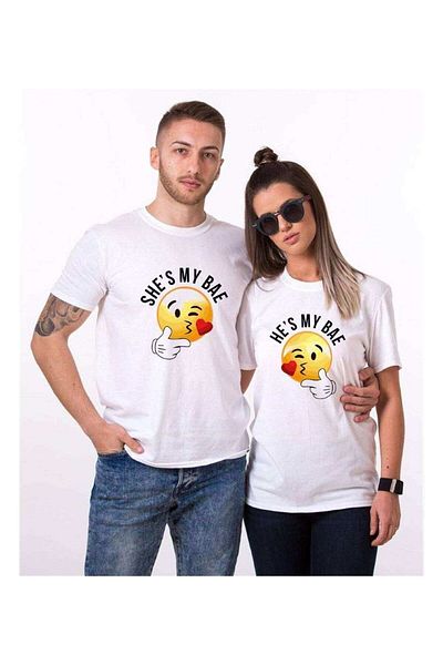 Tshirthane My Bae Smile Lover Combinations T-shirt Couple Combination